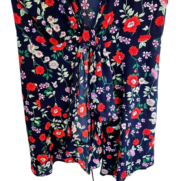 Favlux Women's Dress 3X 3XL XXXL Blue Wrap Floral Sleeves Sun Plus Size 22W 24W - Picture 3 of 8